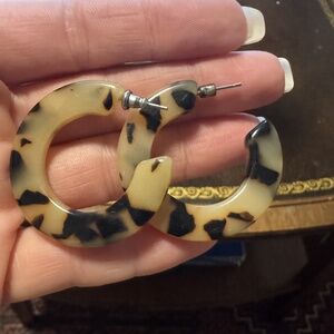 Tortoise Shell Hoop Earrings